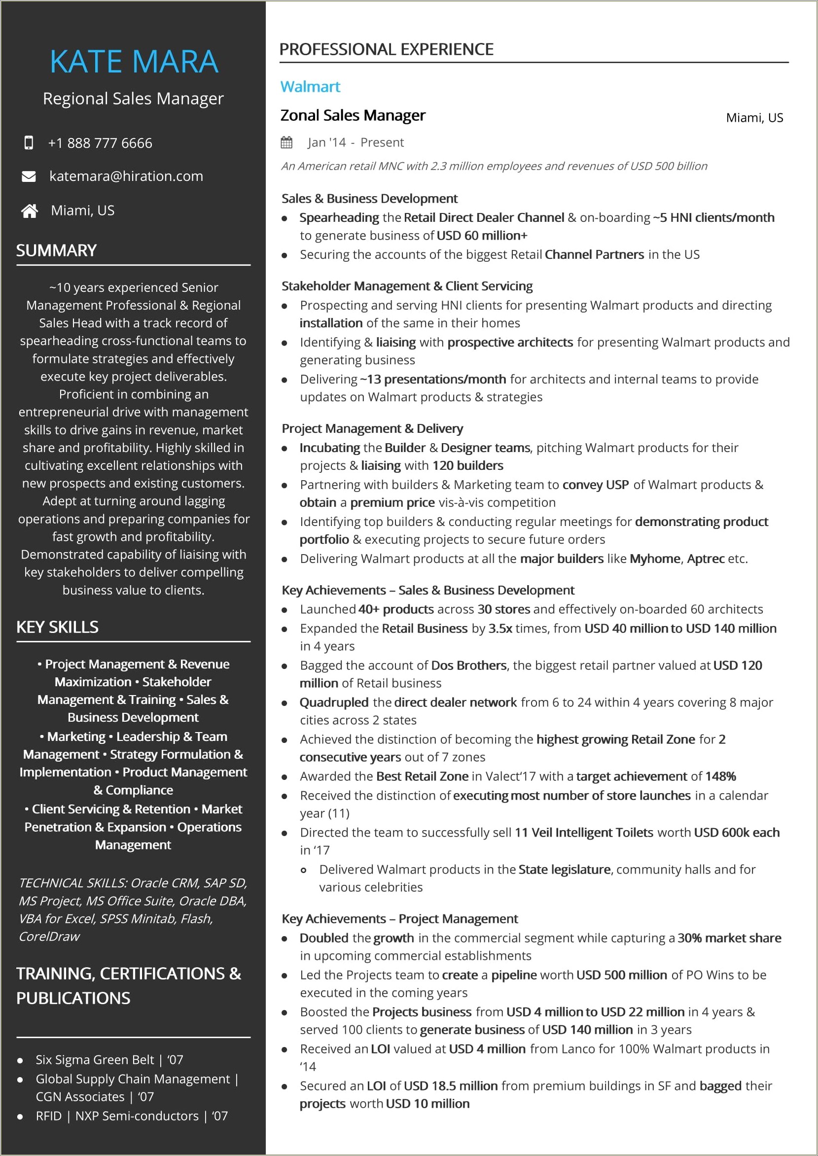Marketing And Sales Manager Resume Examples