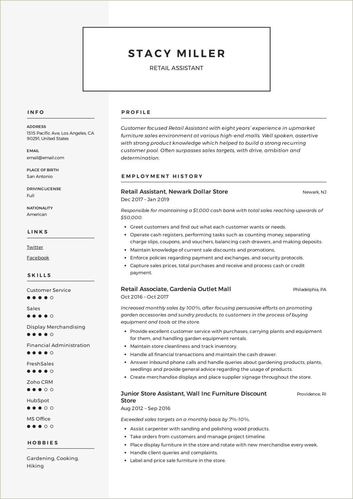 Marketing Assistant Resume With No Experience