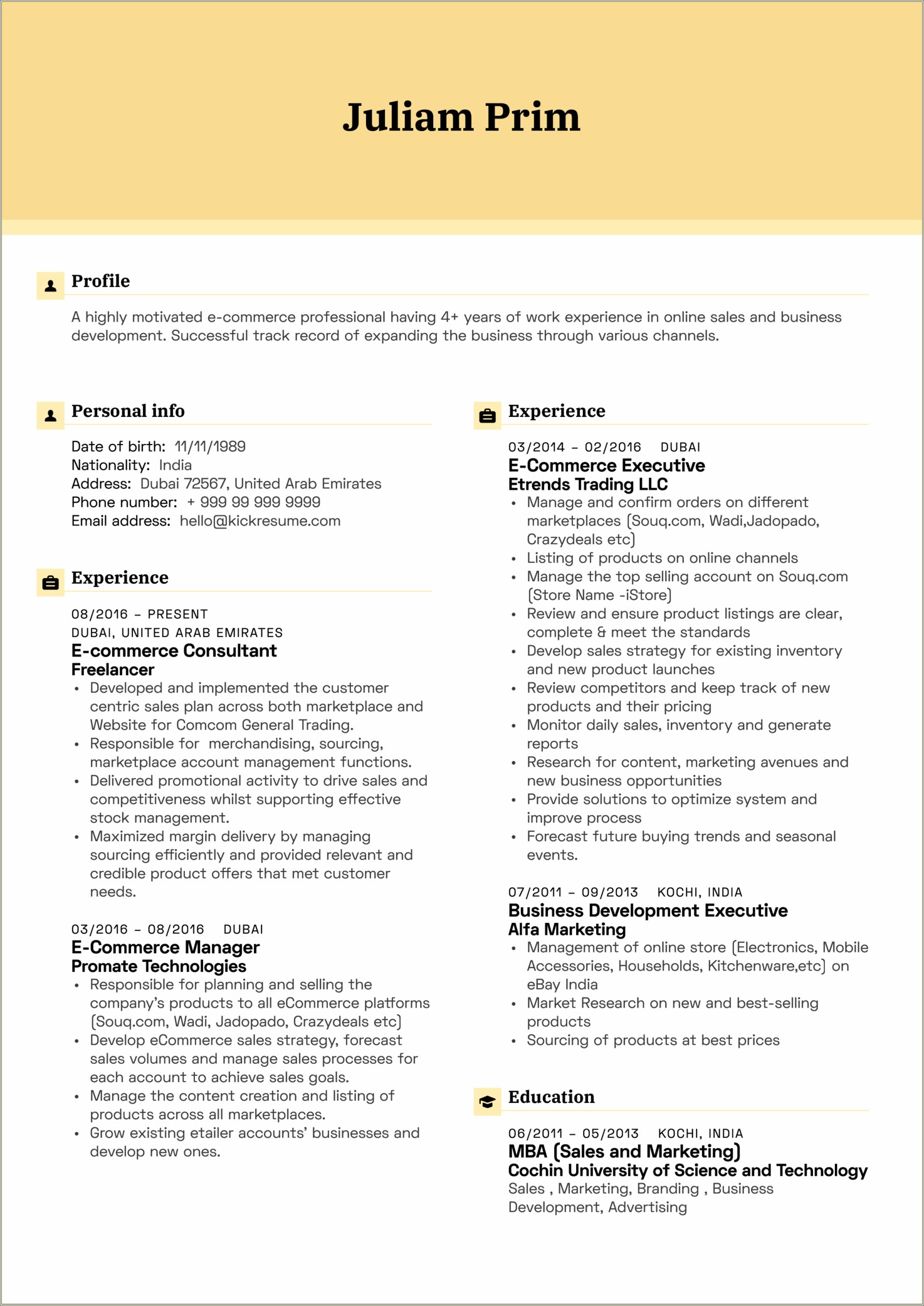 Marketing Resume Objective Fr Soccial Media And Ecommerce