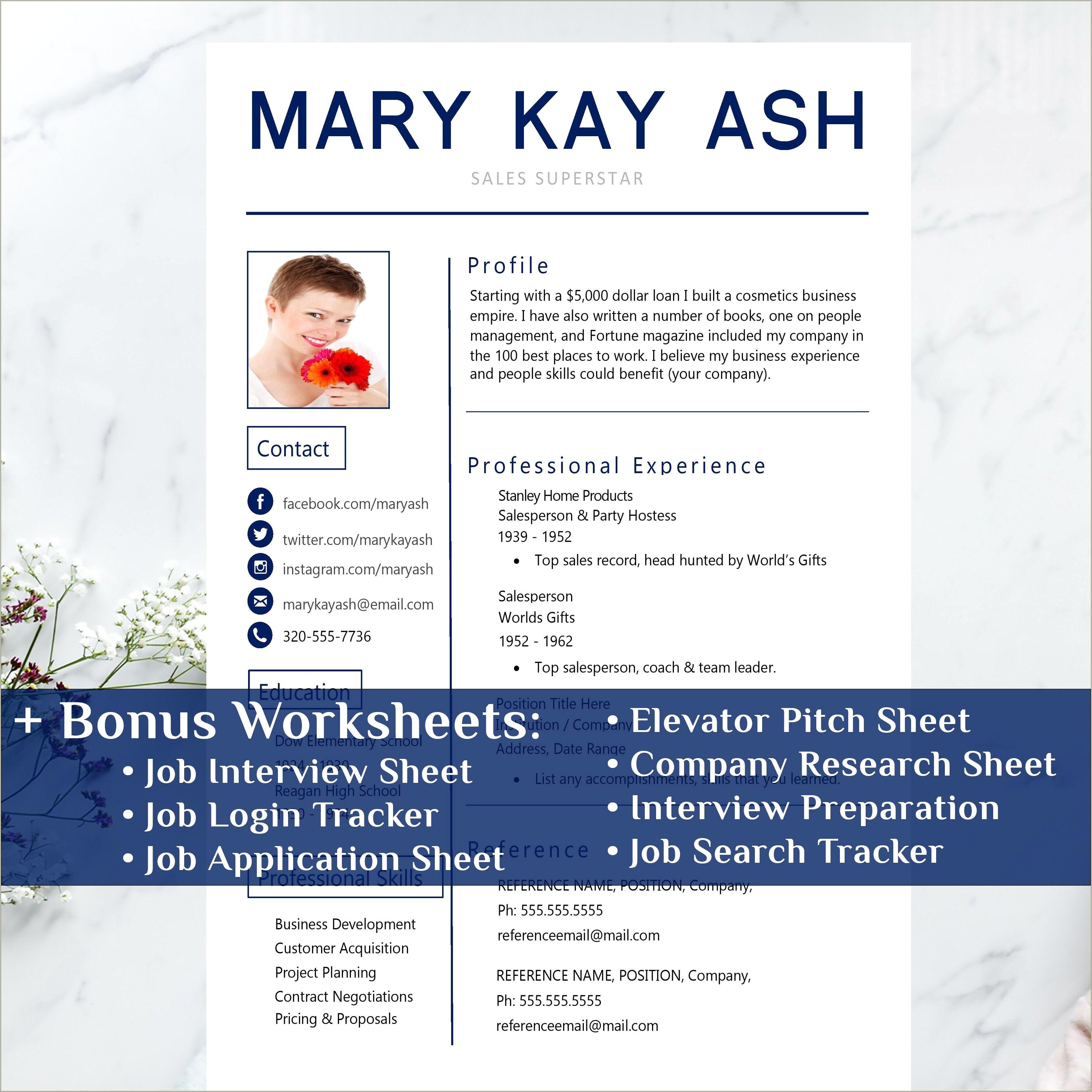 Mary Kay Job Description For Resume