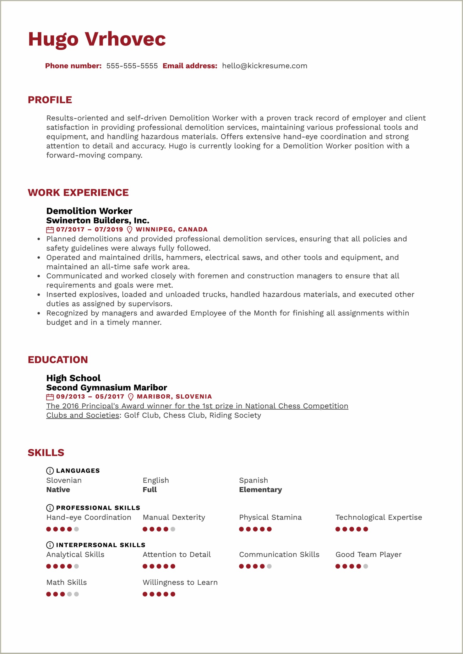 Masonry Laborer Job Description For Resume
