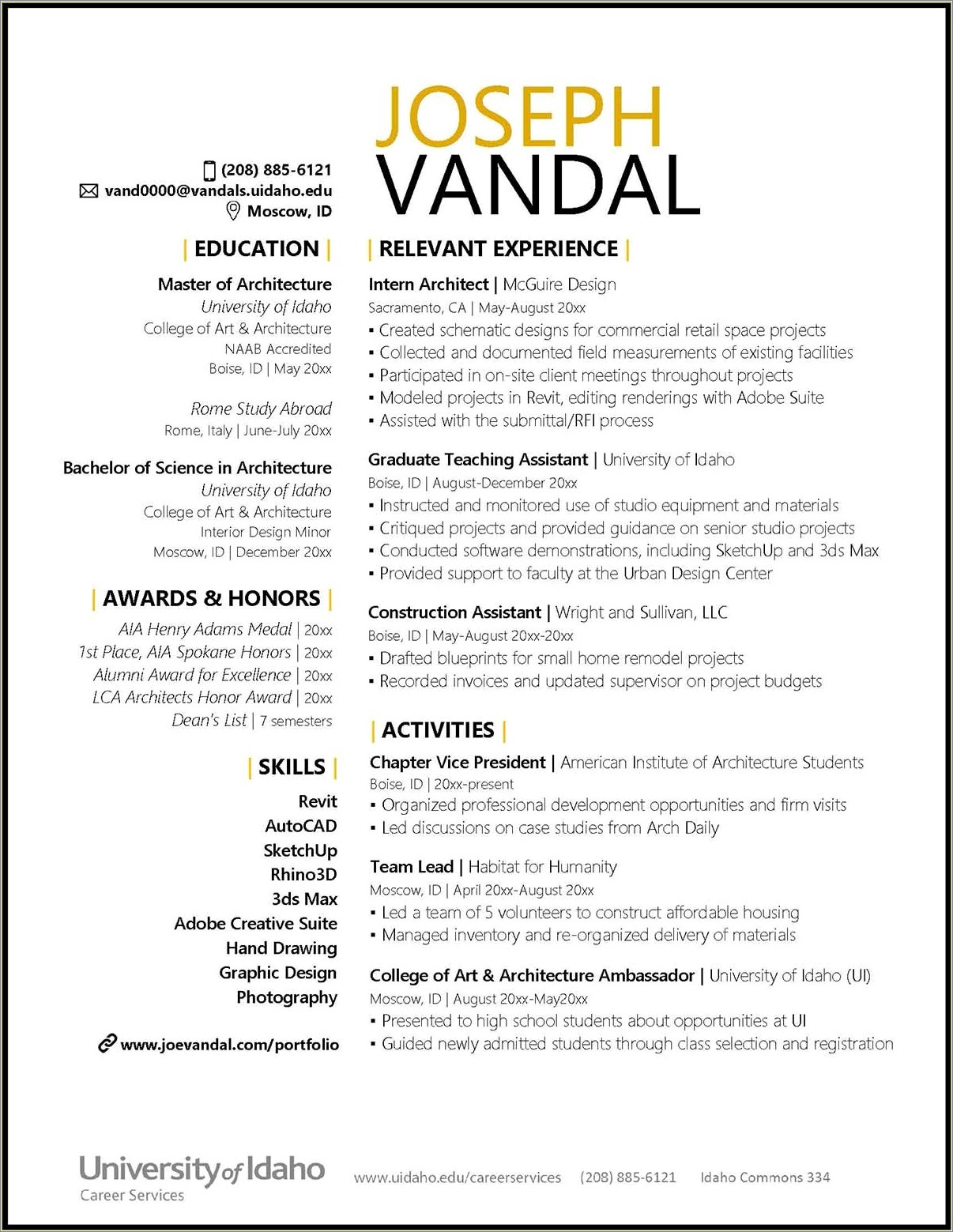 Master Of Materials Science Resume Template