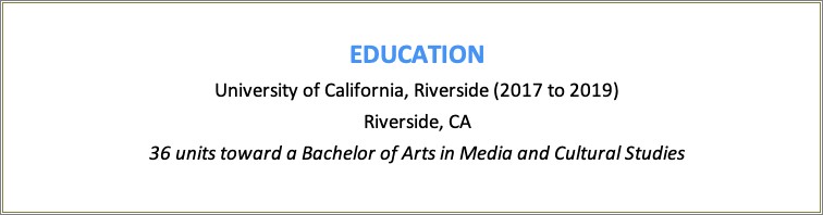 Masters And Bachelors From Same School Resume
