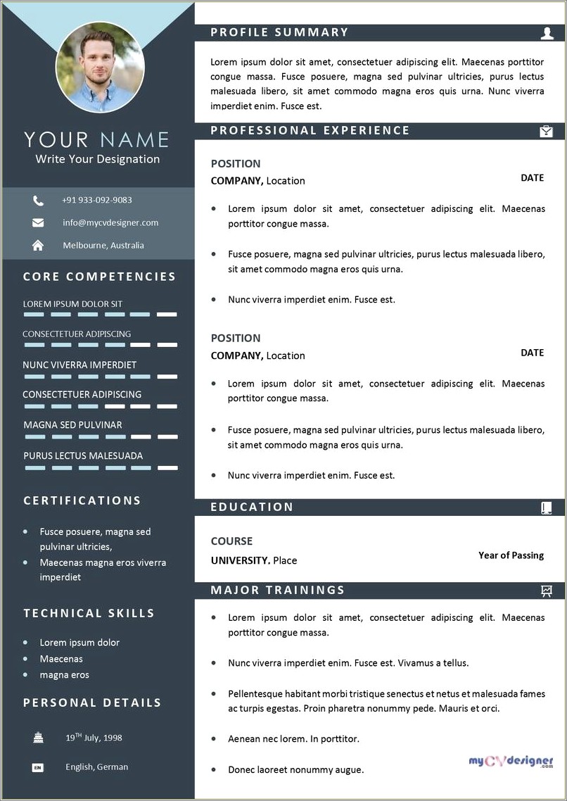 Mat Vcard & Resume Template Free Download