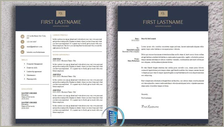 Matching Resume And Cover Letter Templates