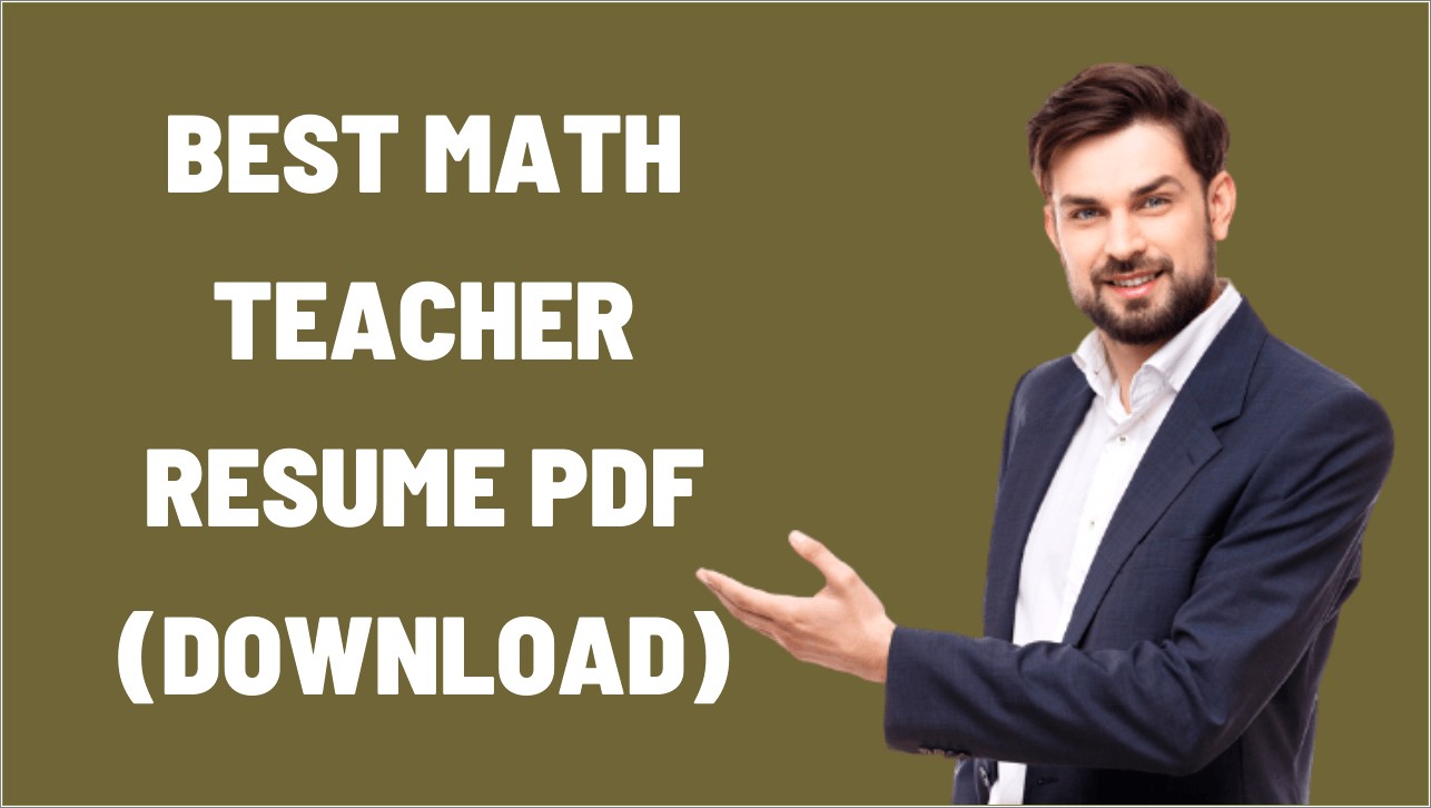Maths Teacher Resume Format In Word Free Download