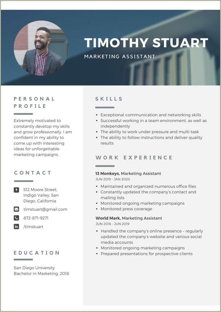 Mba Hr And Marketing Sample Fresher Resume