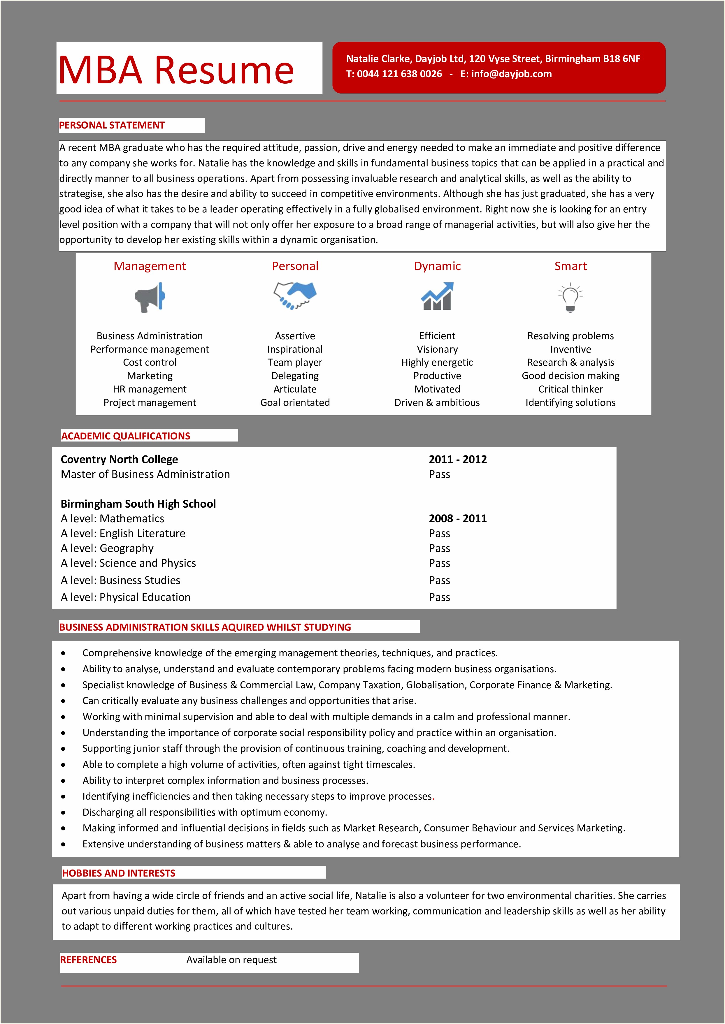 Mba Resume Examples Non Traditional Student