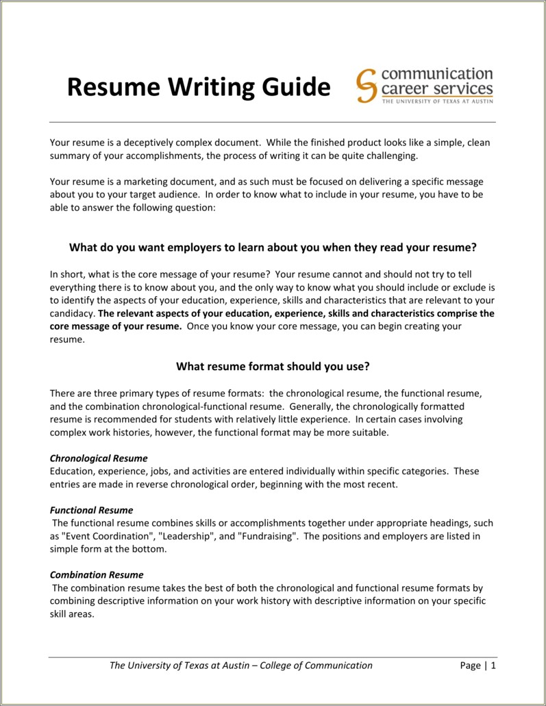 Mccombs School Of Buisness Resume Template