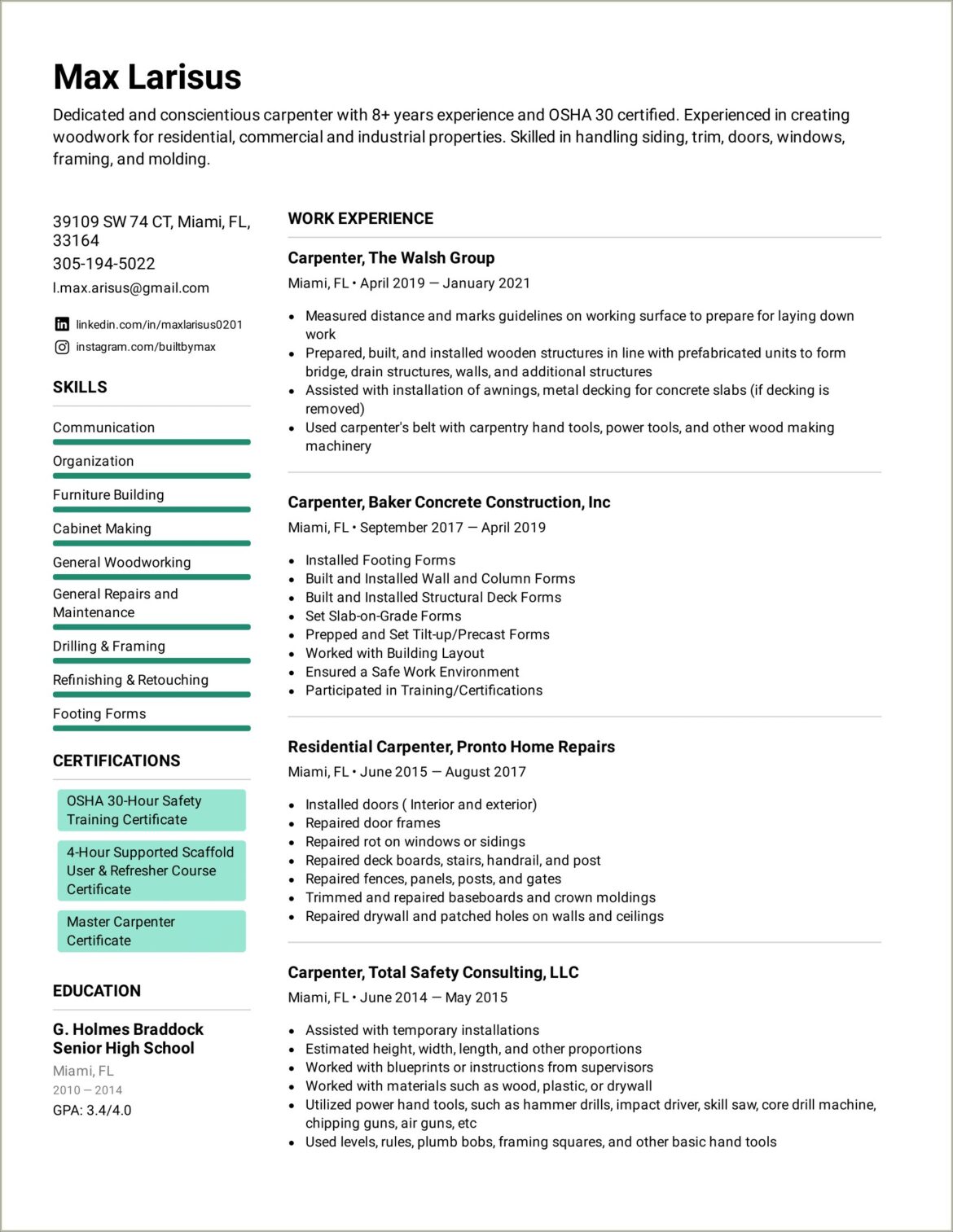 Measuring Experience On Resume Machine Shop