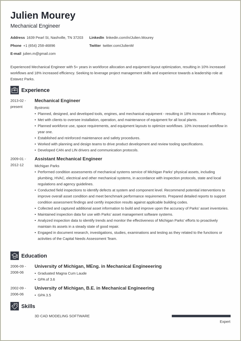 Mechanical Engineering Resume Objective Statement Examples