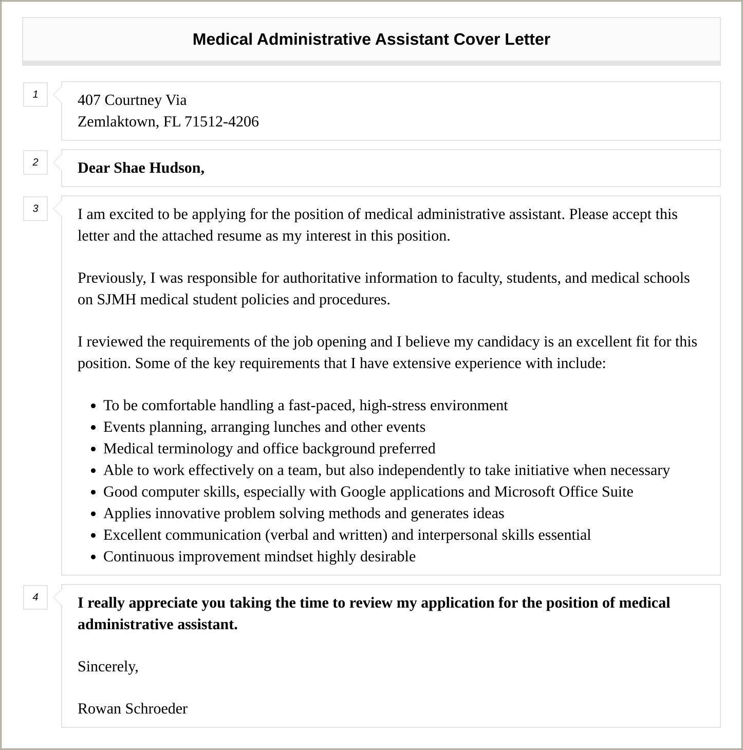 Medical Administrative Assistant Resume Cover Letter