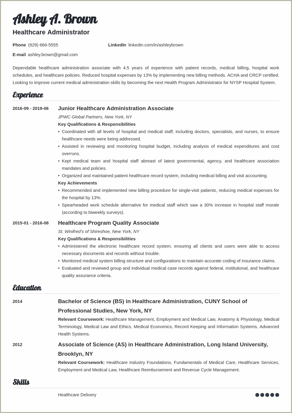 Medical Records And Health Information Technicians Sample Resume