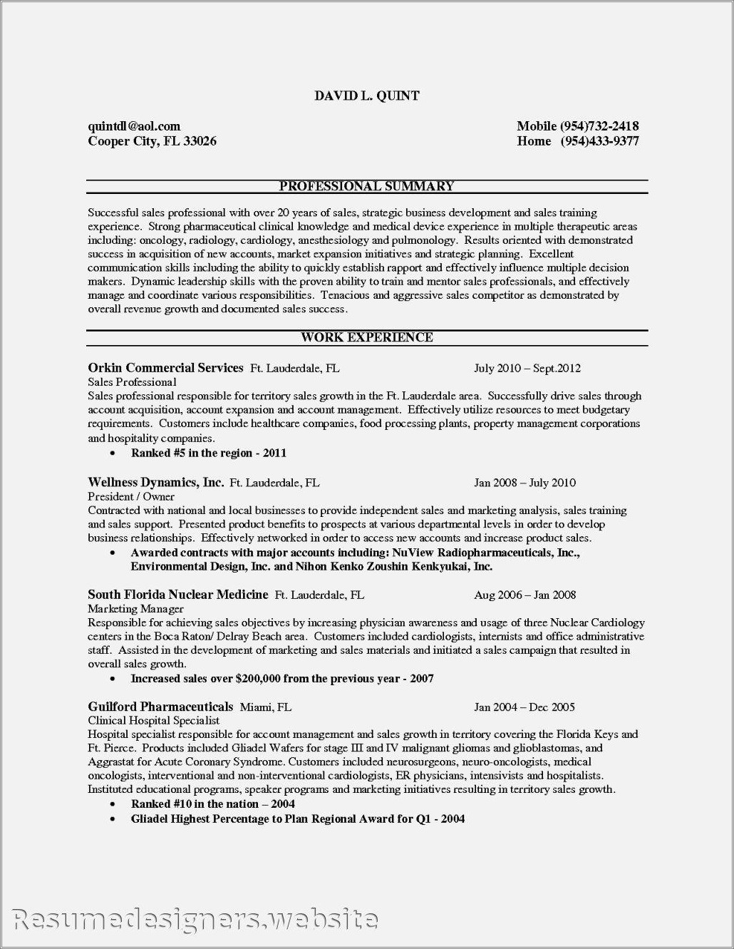 Medical Sales Representative To Patients Job Description Resume