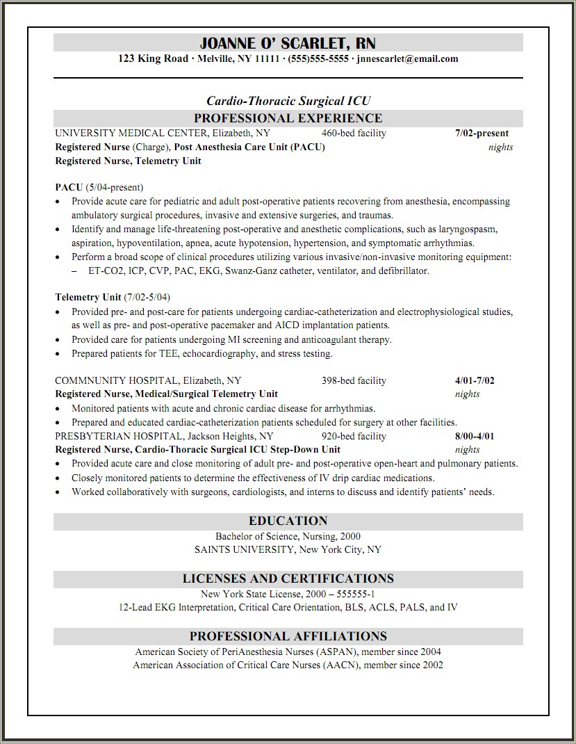Medical Surgical Lpn Job Description For Resume