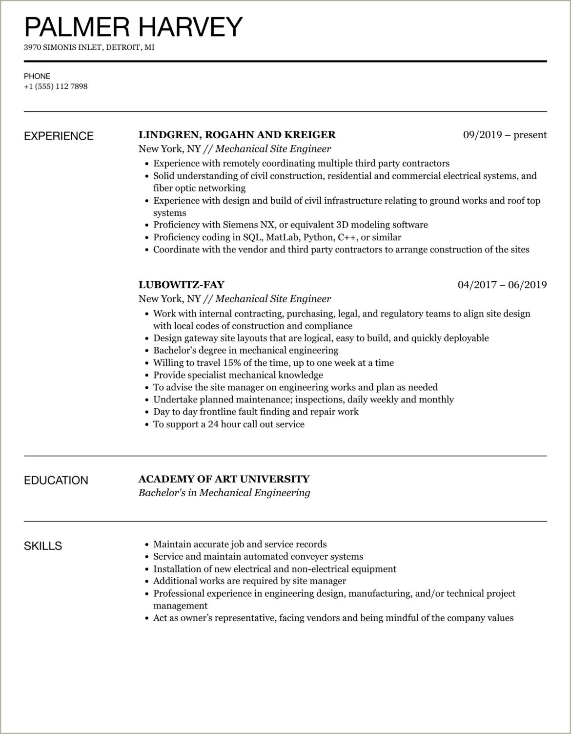 Mep Engineer Resume In Word Format