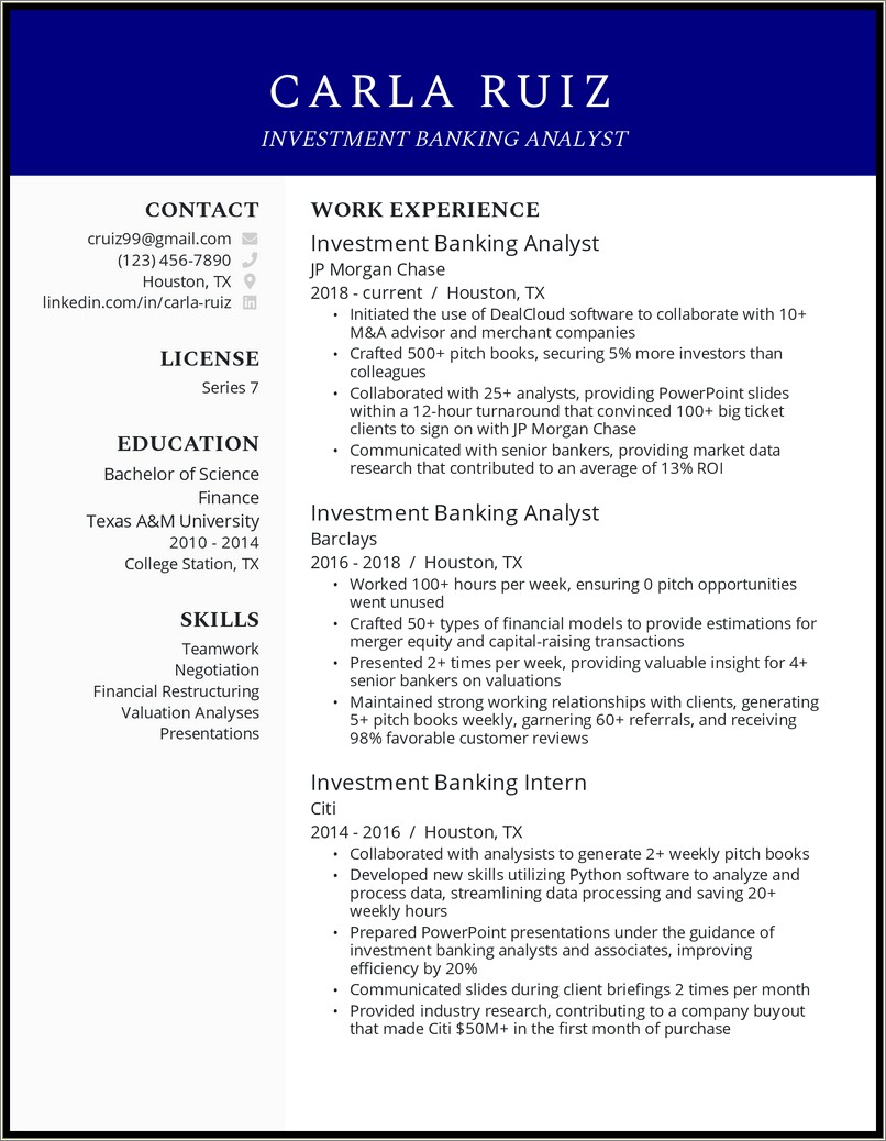 Mergers And Inquisitions Investment Banking Resume Template