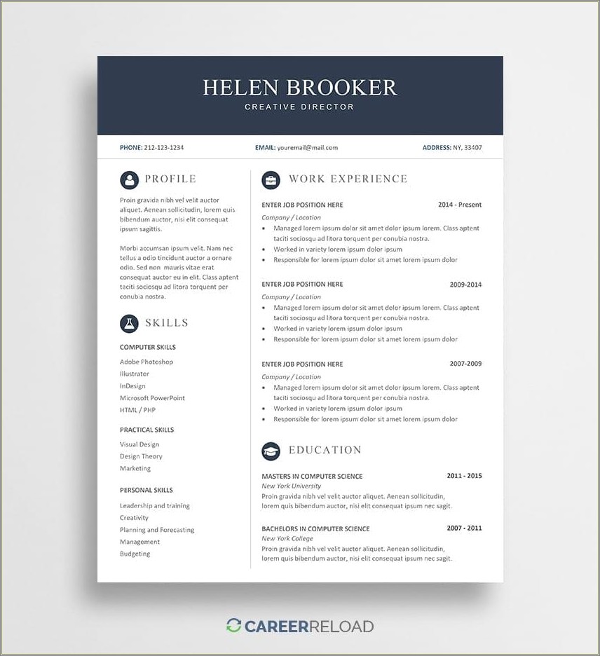 Microsoft Office 2007 Resume Templates Free Download