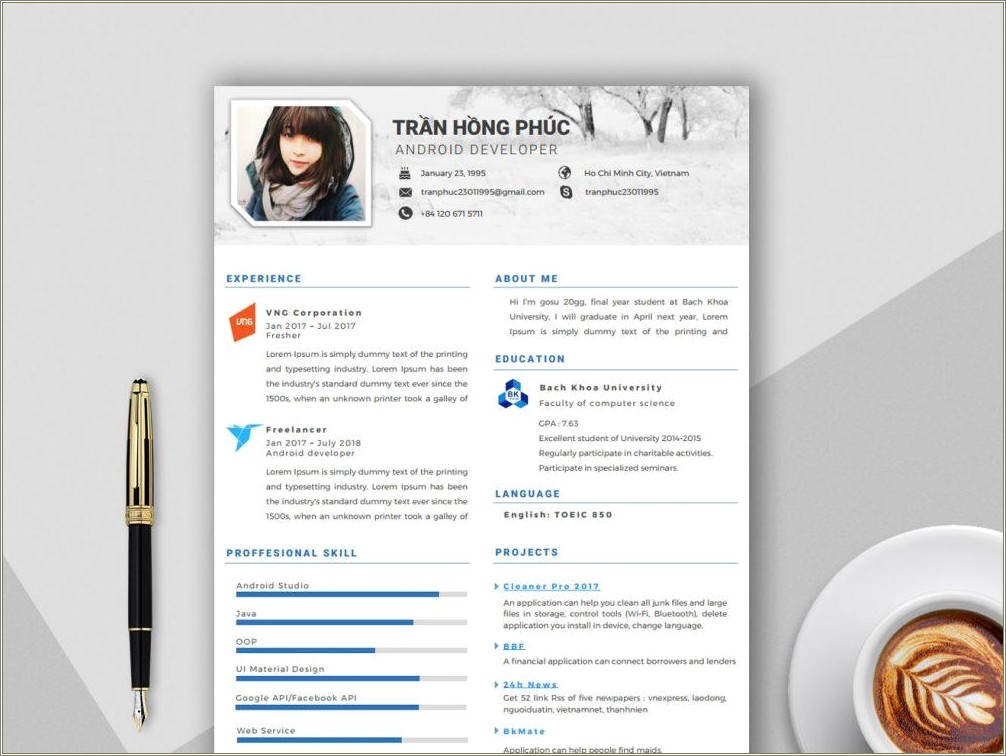Microsoft Word Android Resume Templates Free