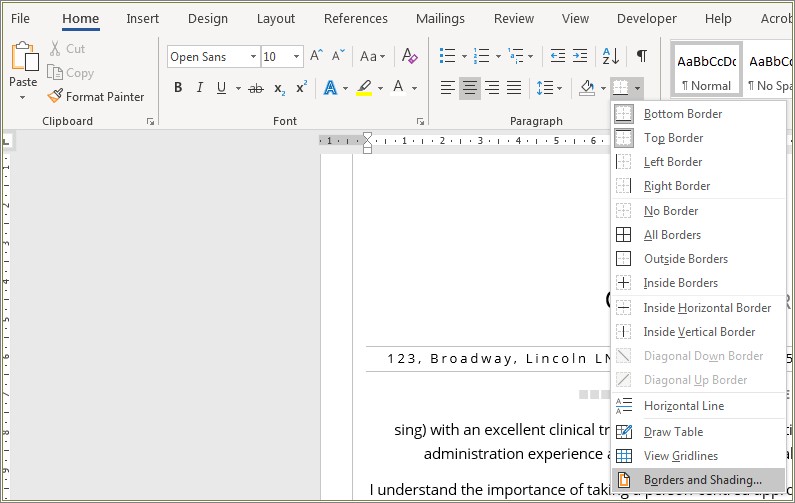 Microsoft Word Resume Border Cutting Off In Pdf