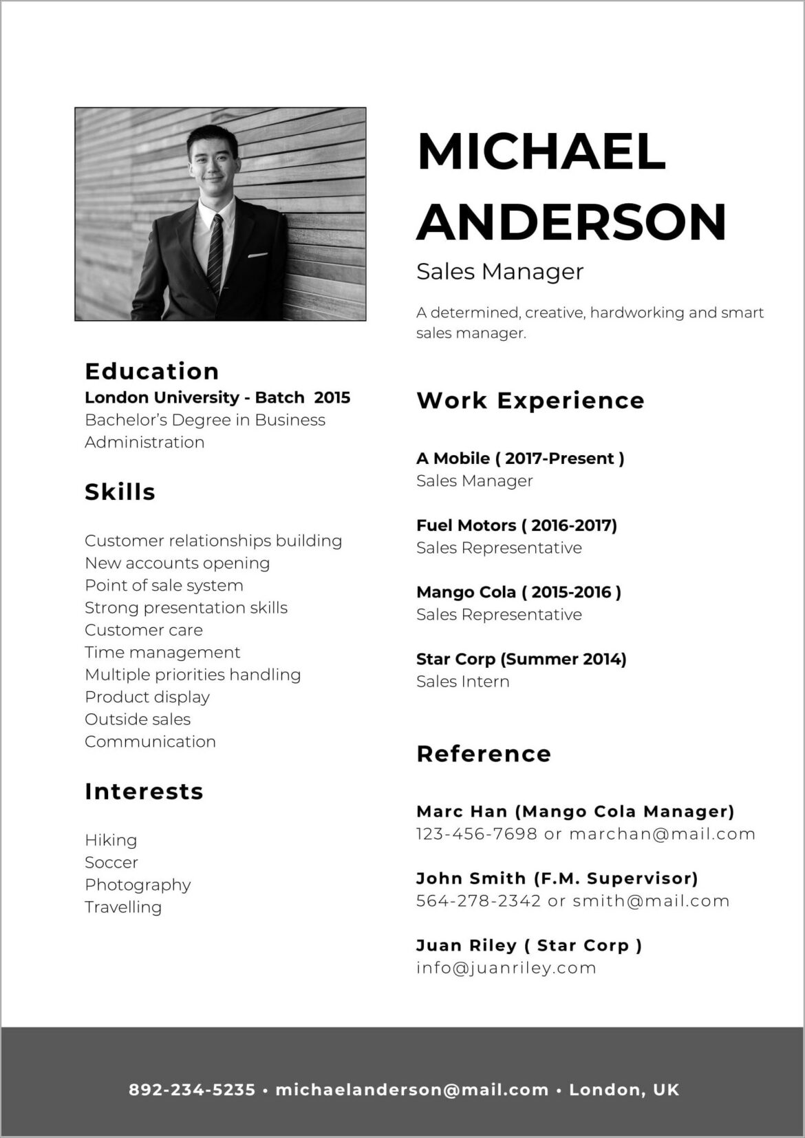 Microsoft Word Resume Templates Free Sales