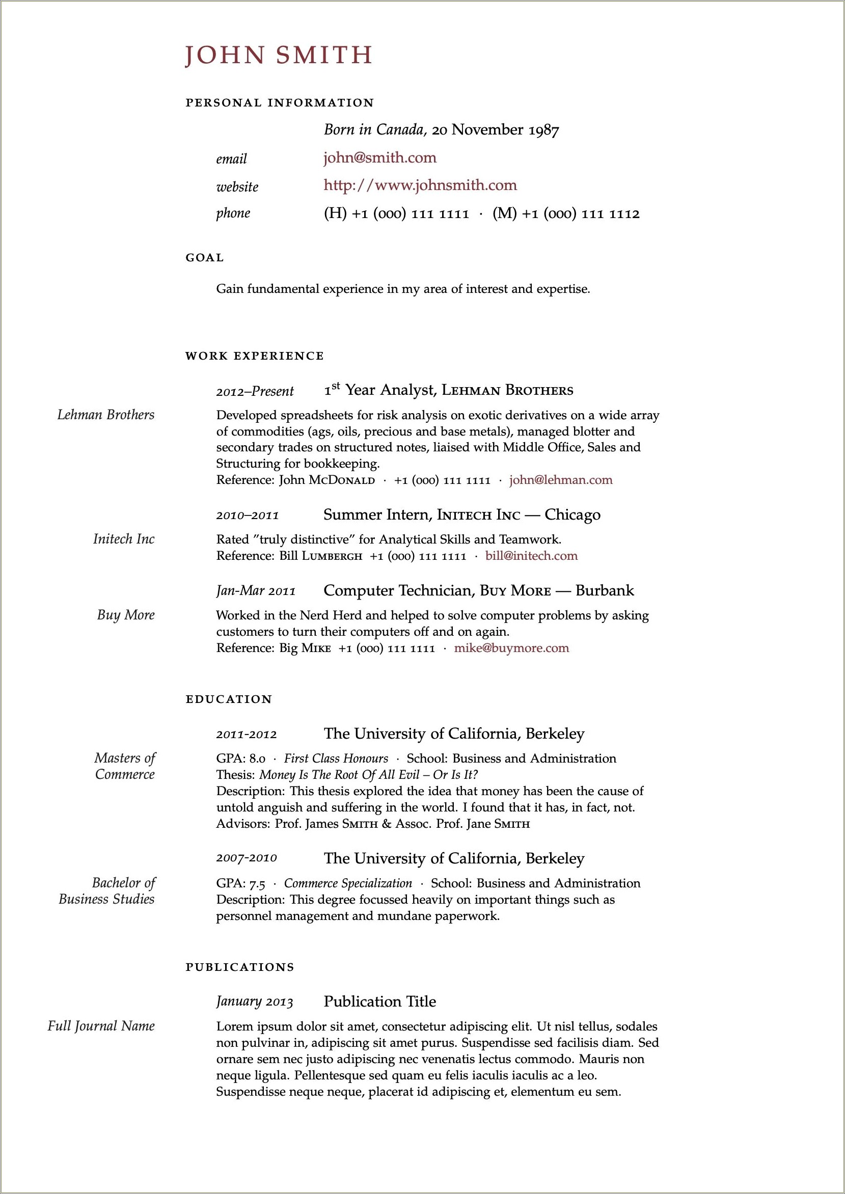 Microsoft Word Resume With References Template