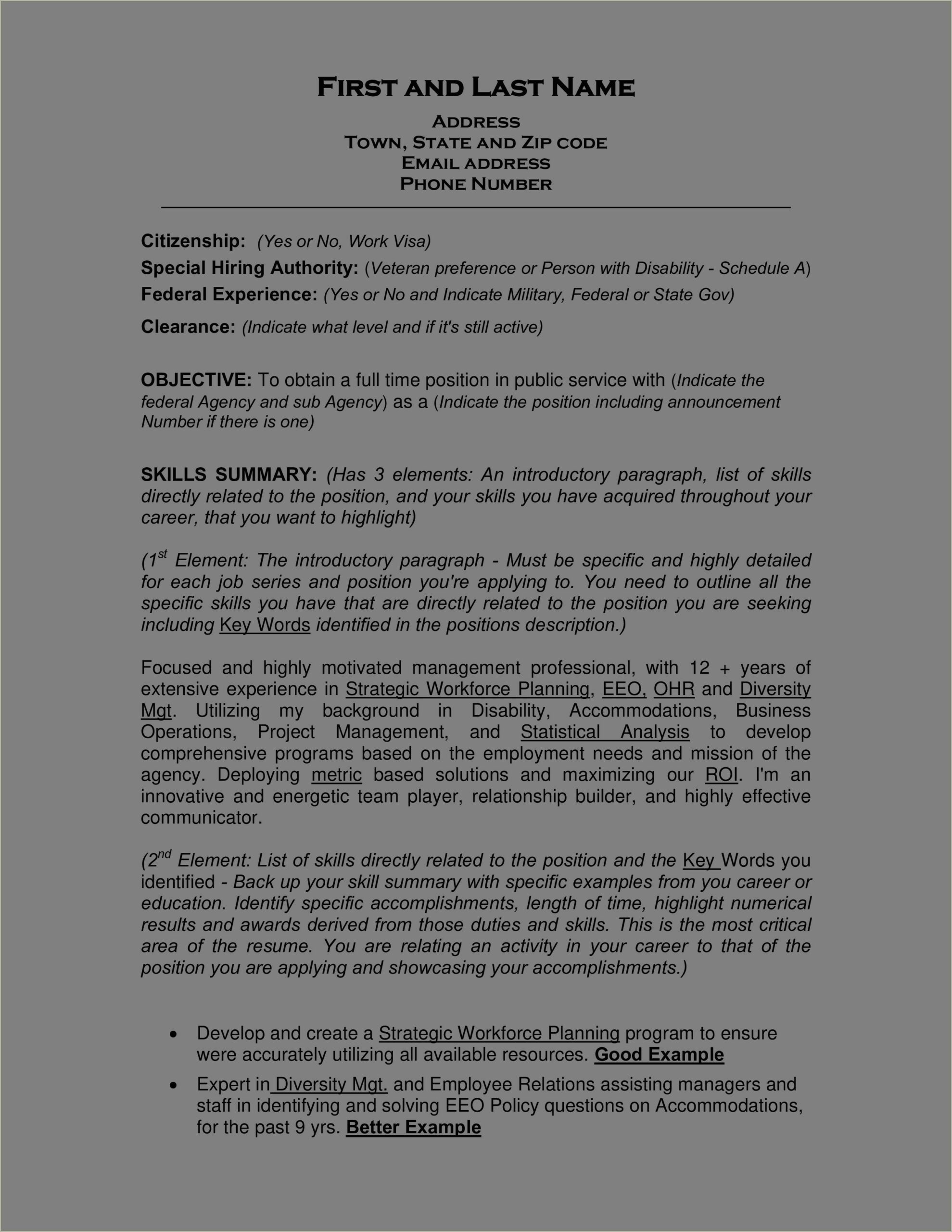 Military Resume Examples In Pdf Download