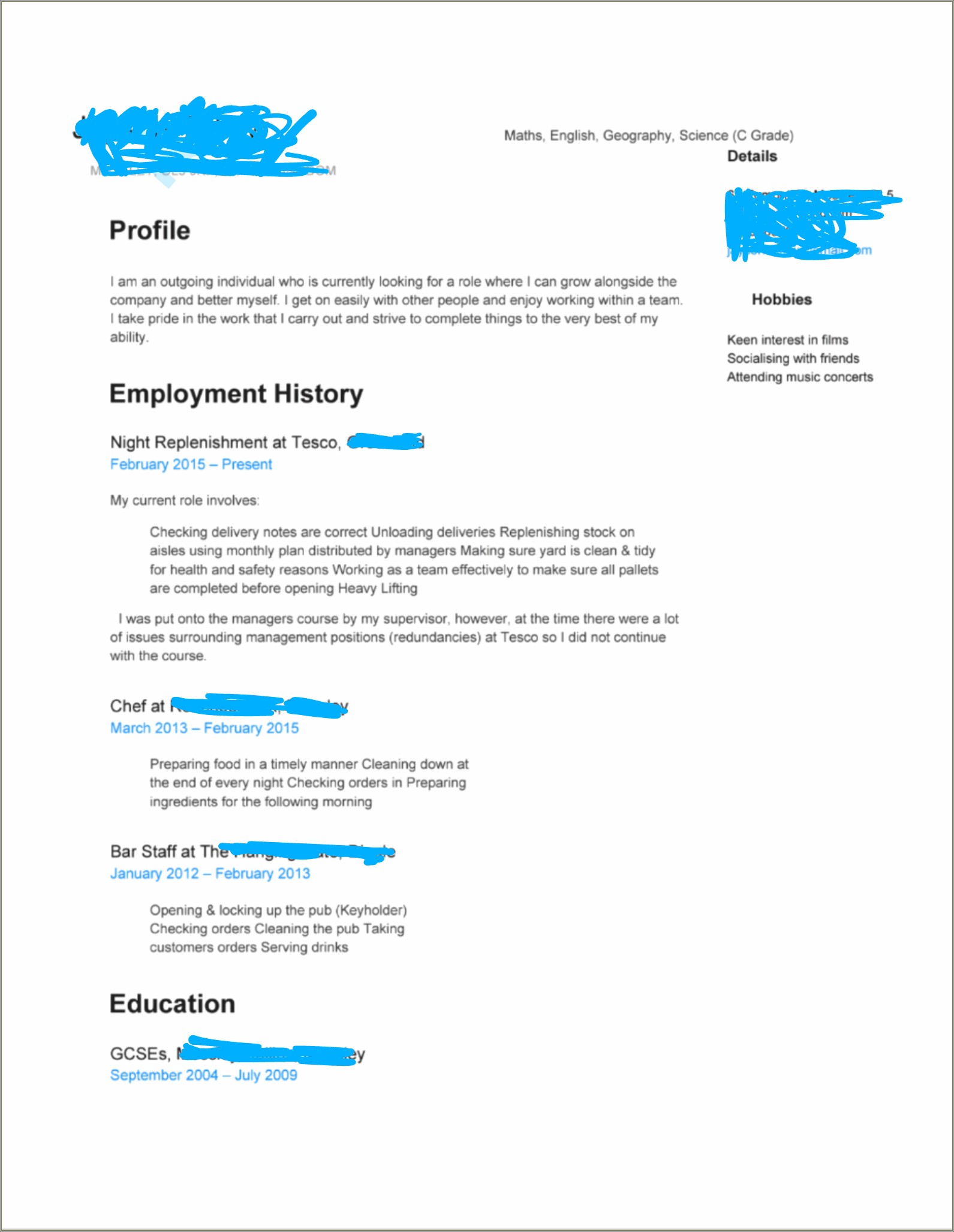 Mimimum Wage Job Responsibilities On Resume