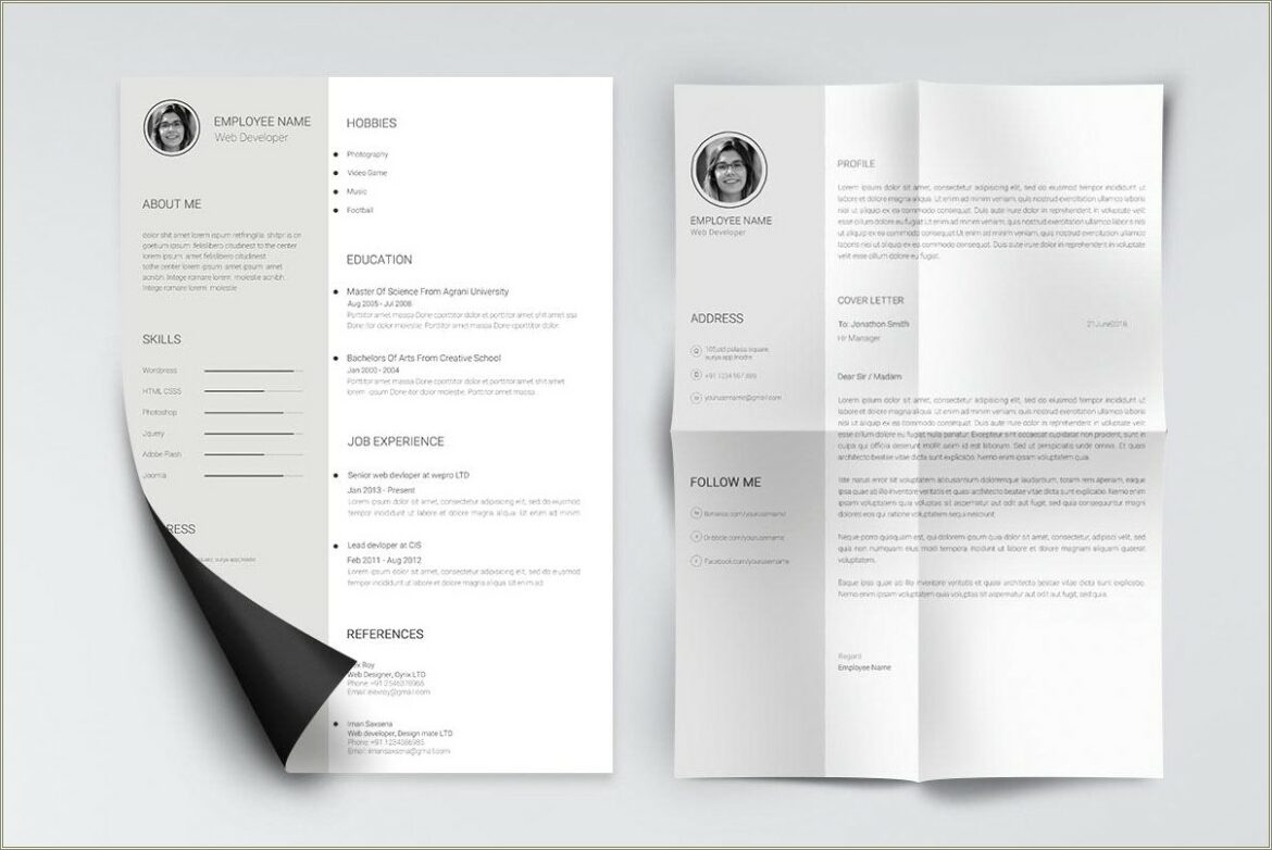 Minimalist Resume Template Psd Free Download