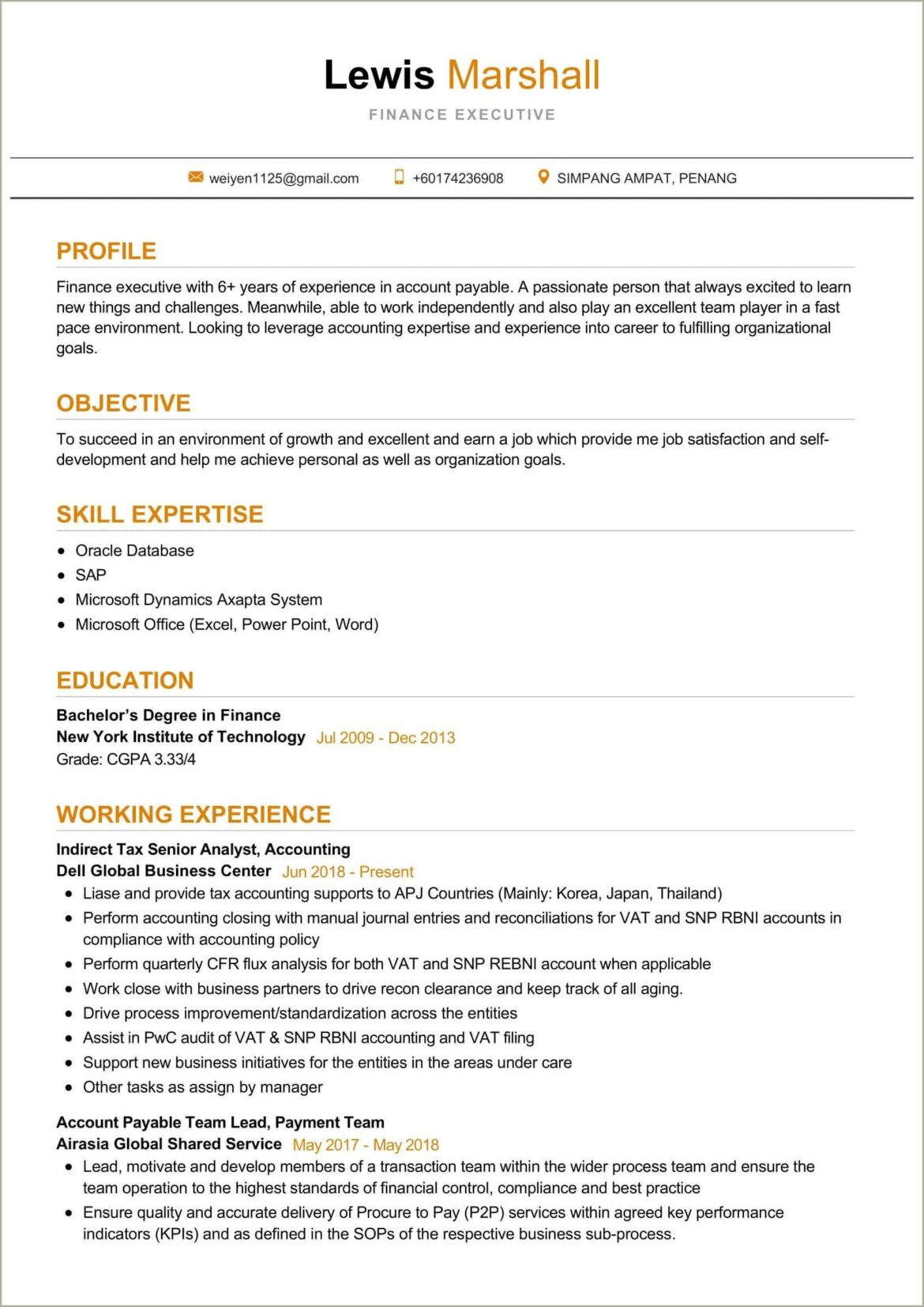 Mis Executive Resume Sample In India