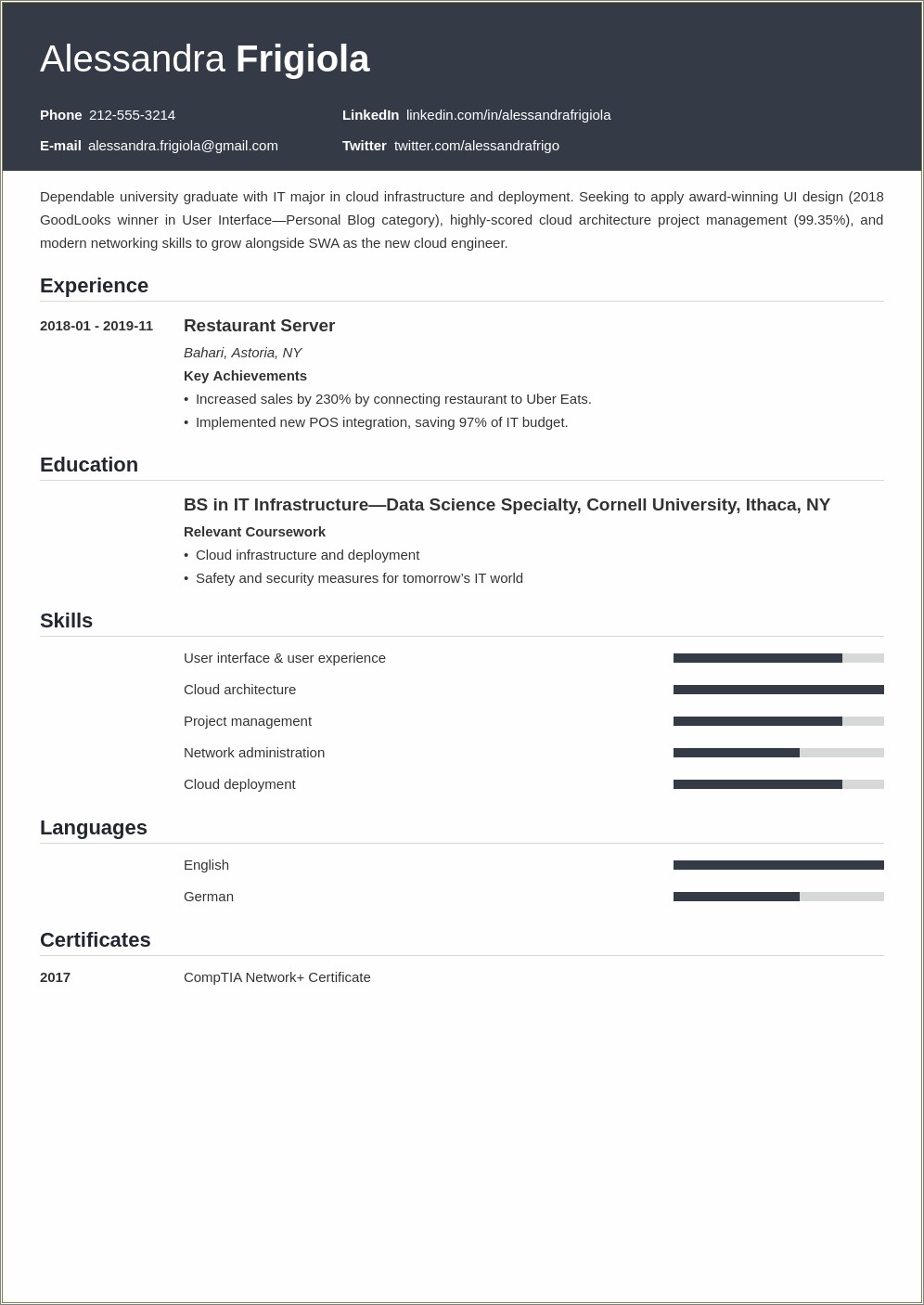 Modern Resume For Entry Level Job