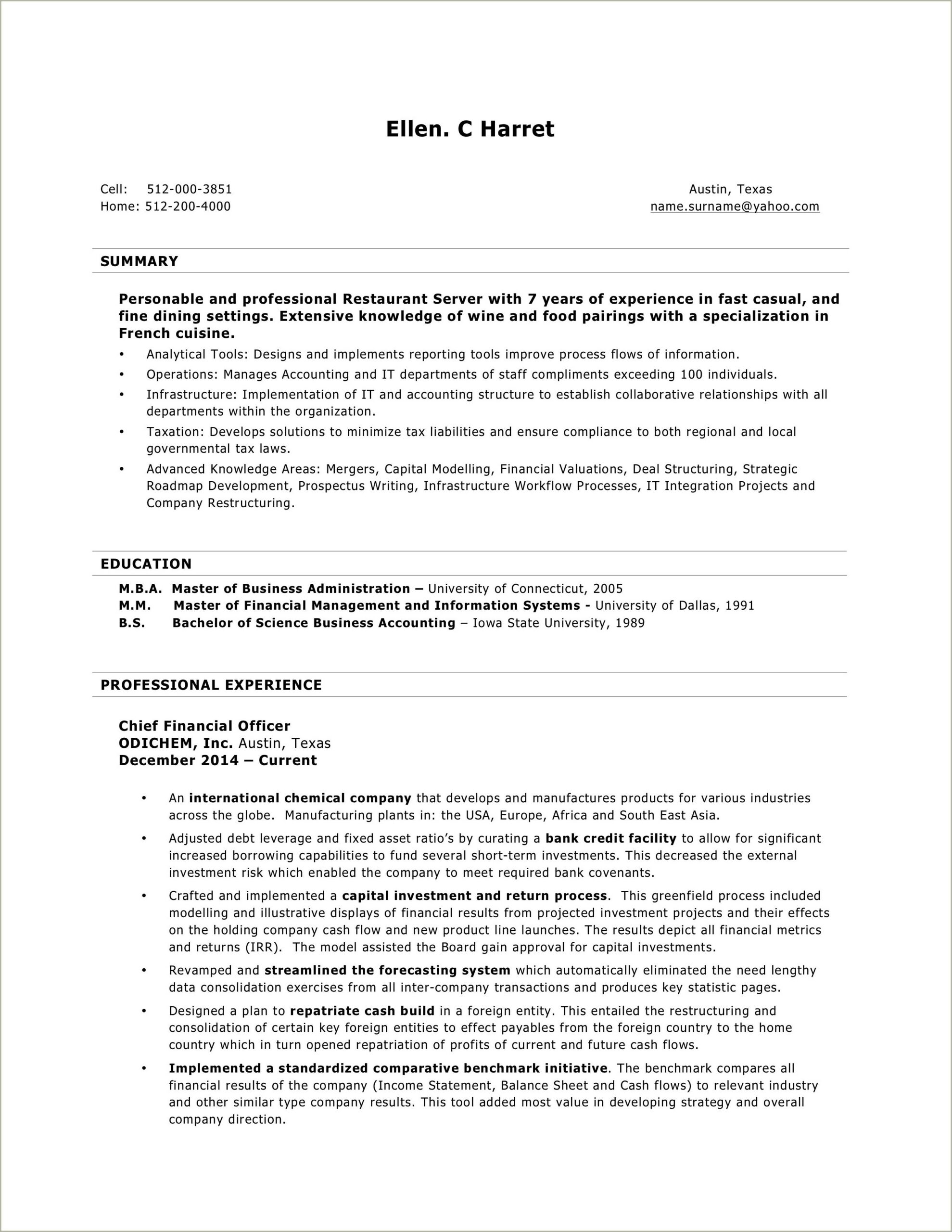 Modern Resume Template Doc Free Download