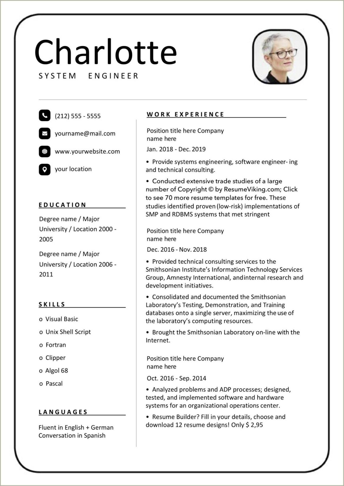 Modern Resume Template Docx Free Download