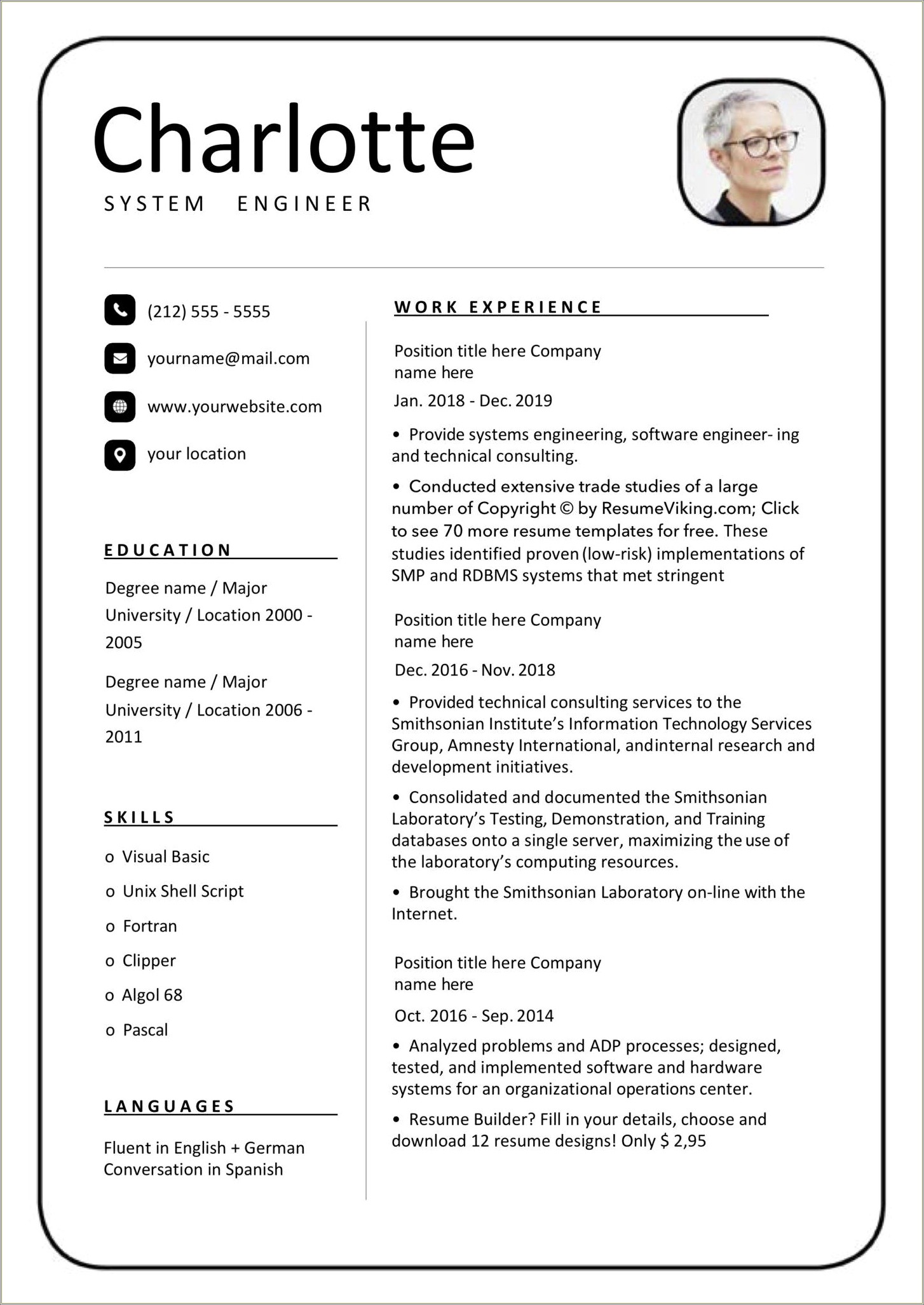 Modern Resume Template Docx Free Download