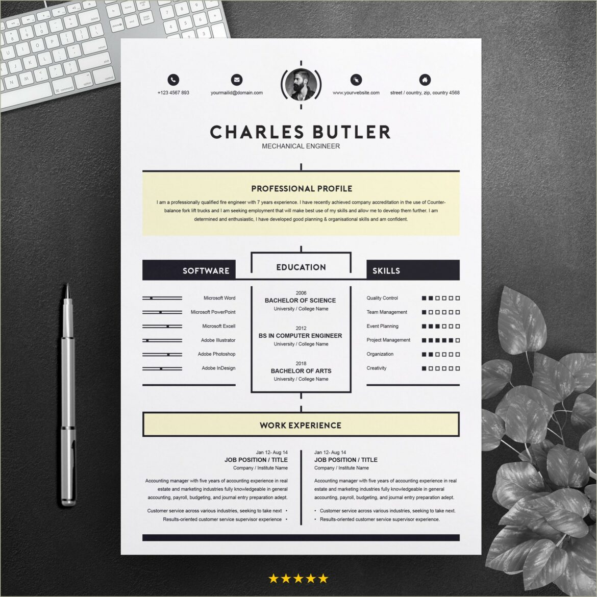 Modern Resume Template Free Download 2018