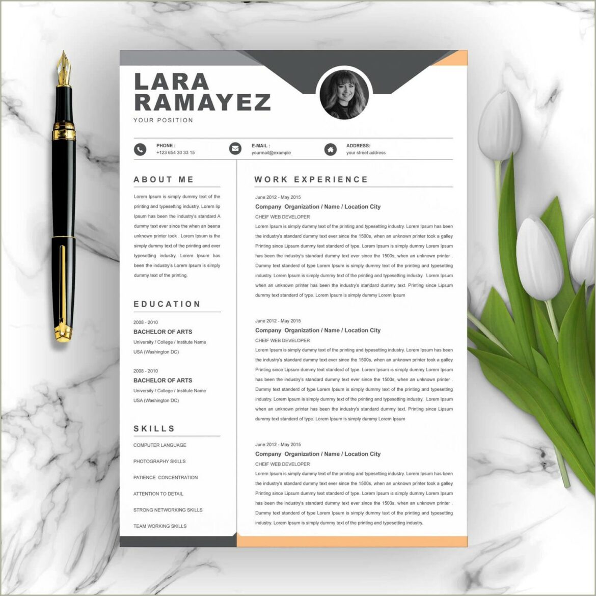 Modern Resume Template Free Download In Word