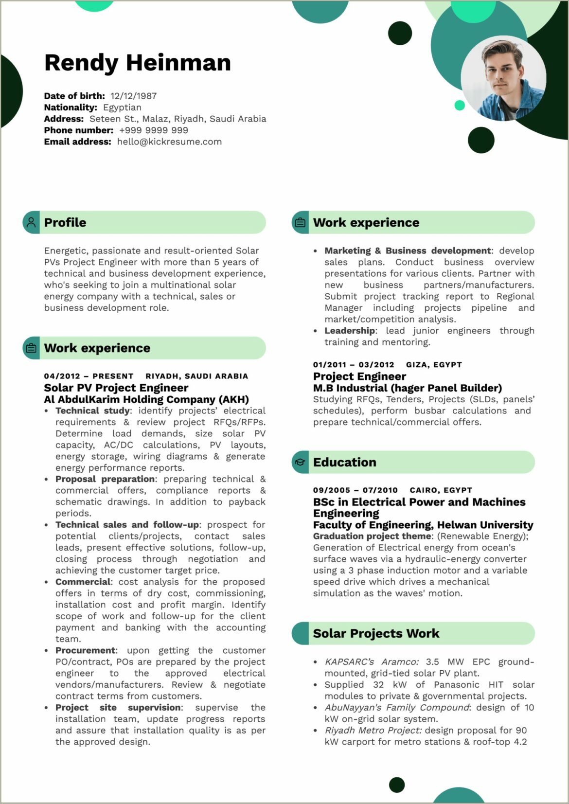 More Projects Or Work Experience In Resume