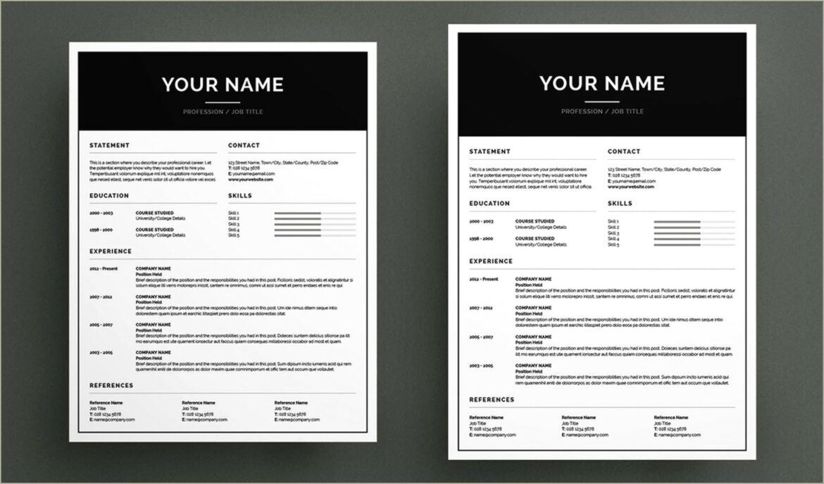 Most Simple Resume Template With Cover Letter