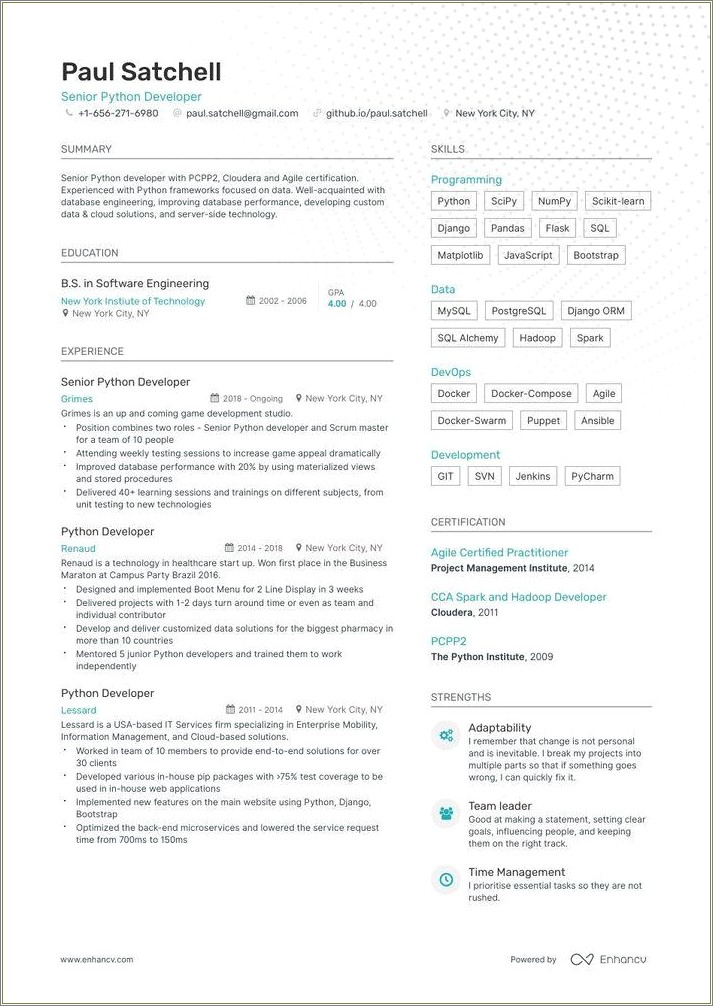 Moveit Script In A Resume Example