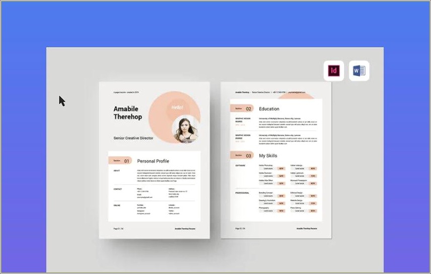 Moving Line On Word Resume Template