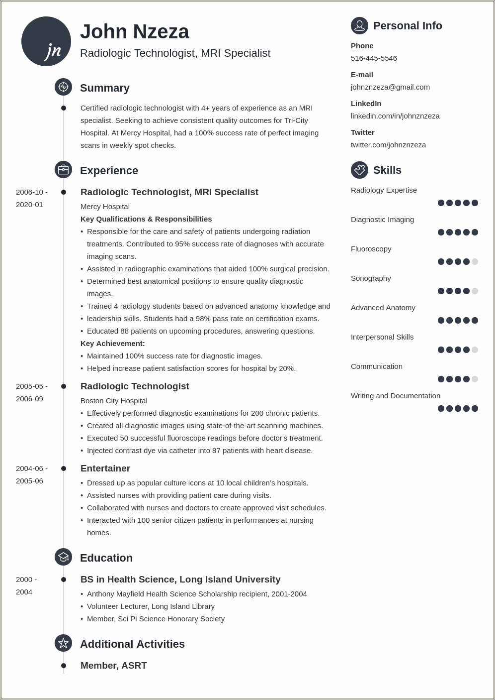 Mri Tech Job Description For Resume