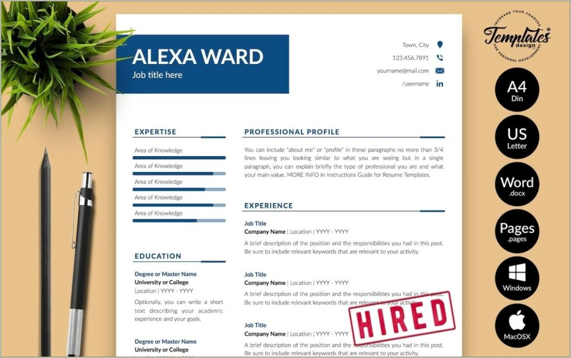 Ms Word Resume Templates Cover Letter