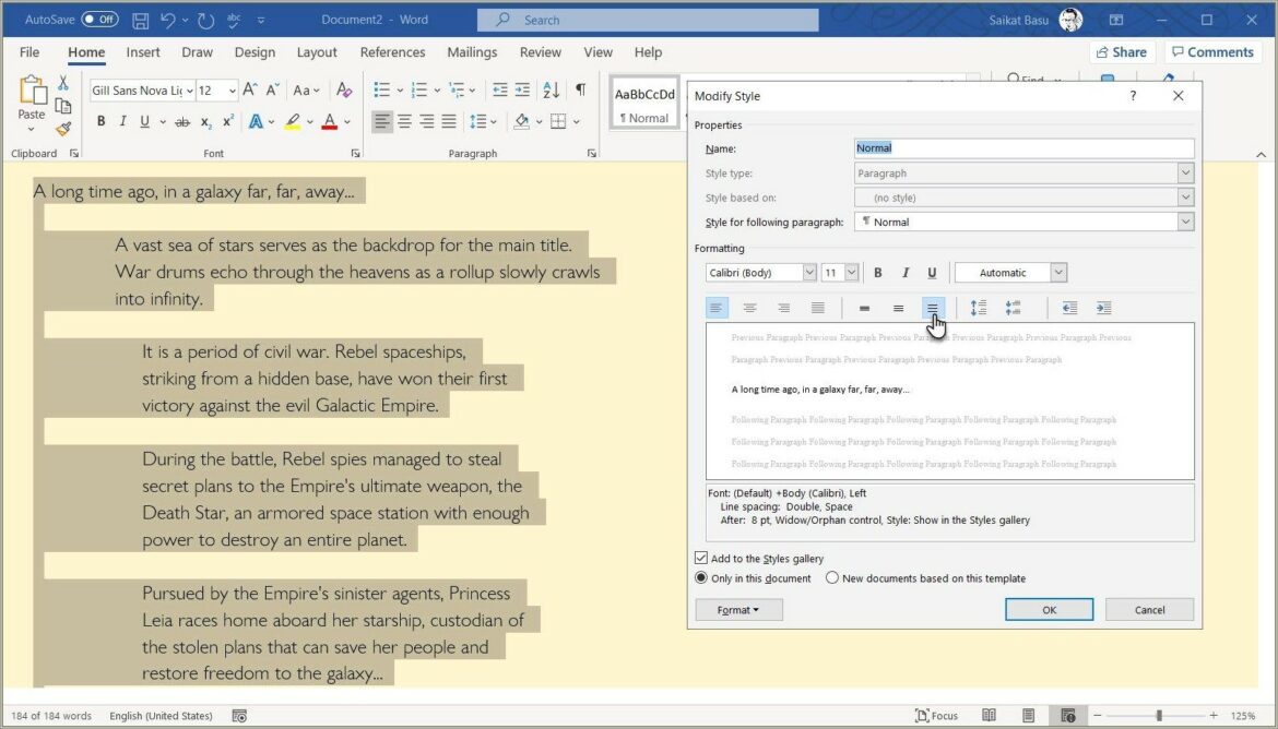 Ms Word Spaces Before After Double Lines Resume