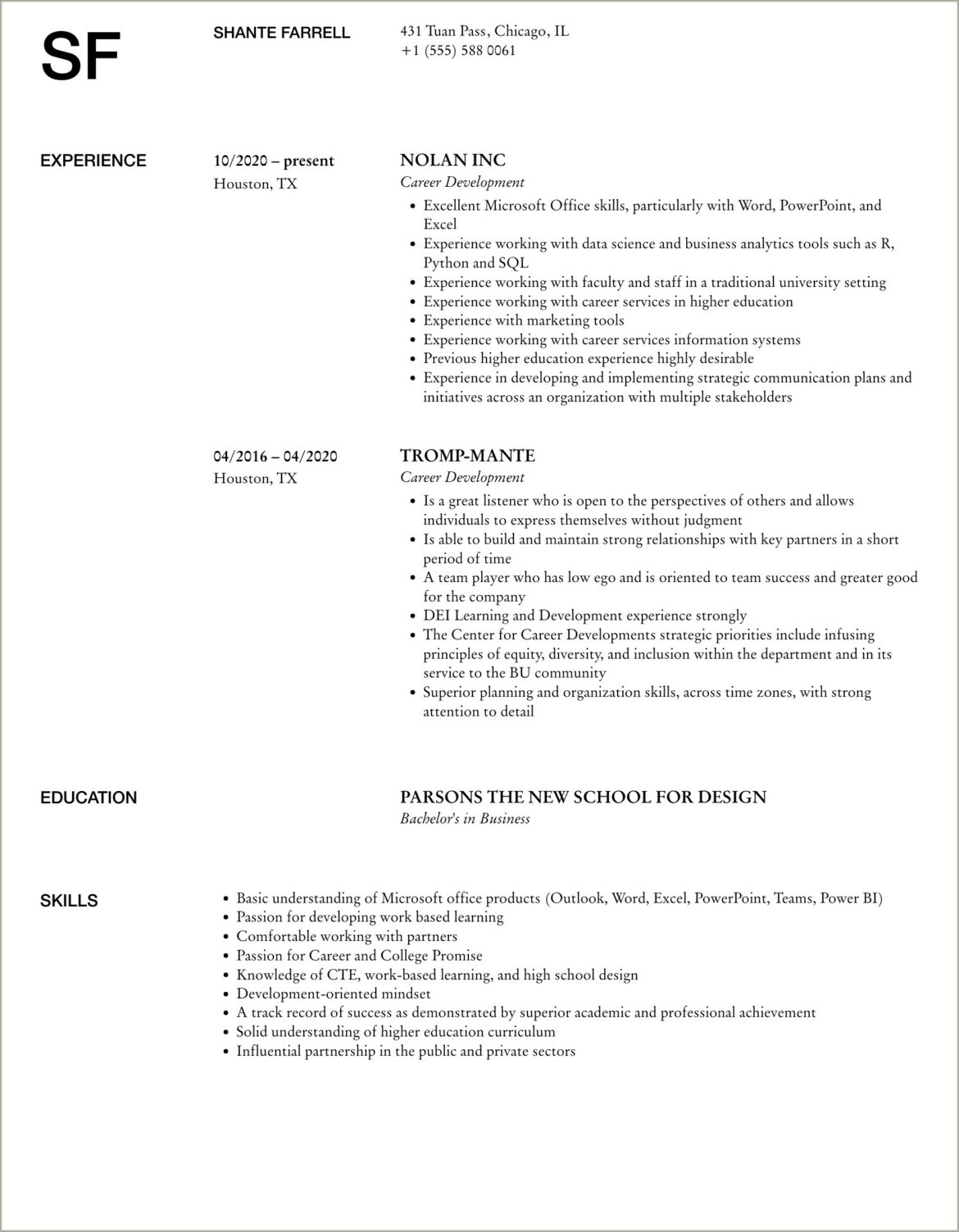 Msum Career Development Center Resume Sample