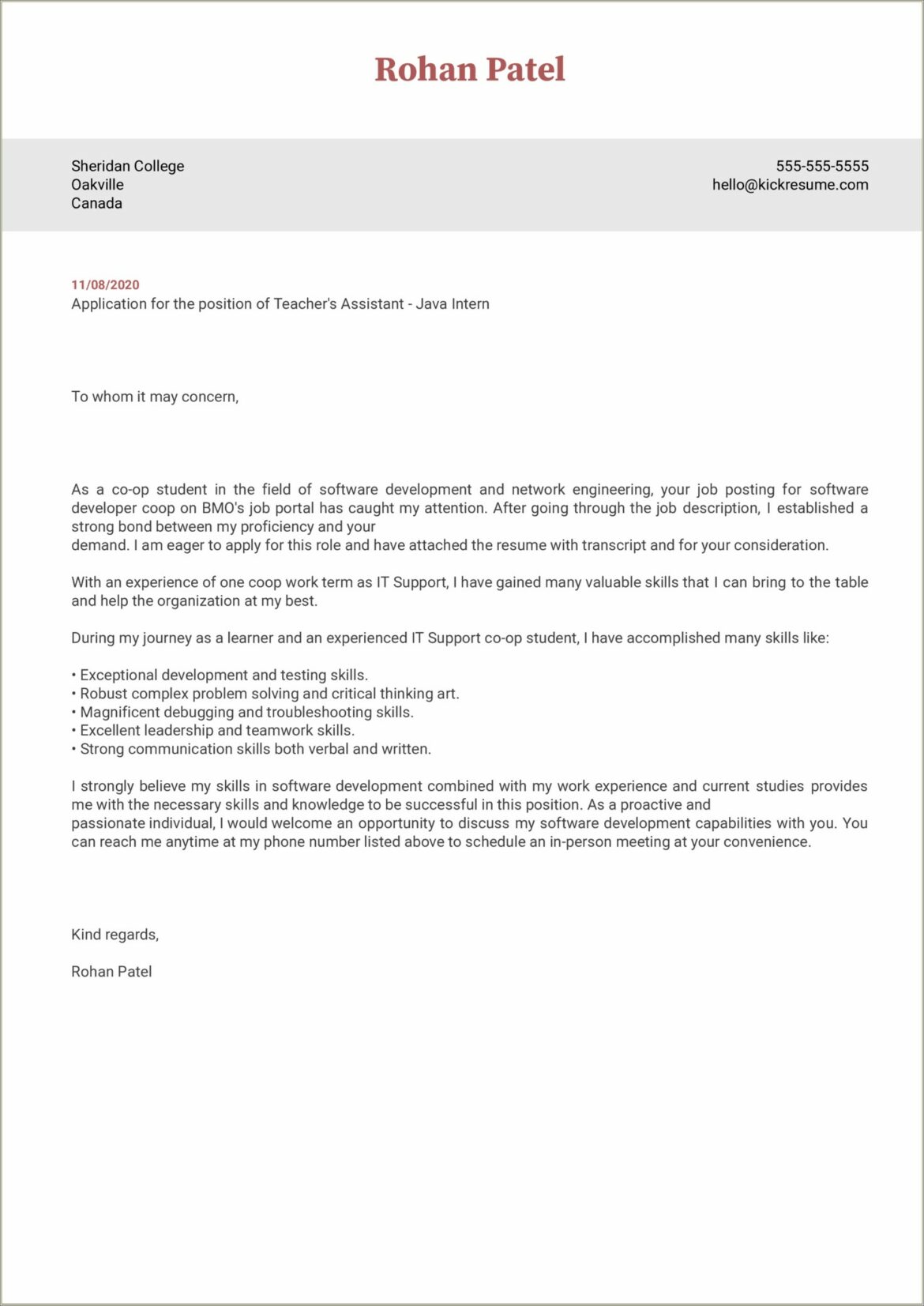 Network Engineer Cover Letter Resume Sample