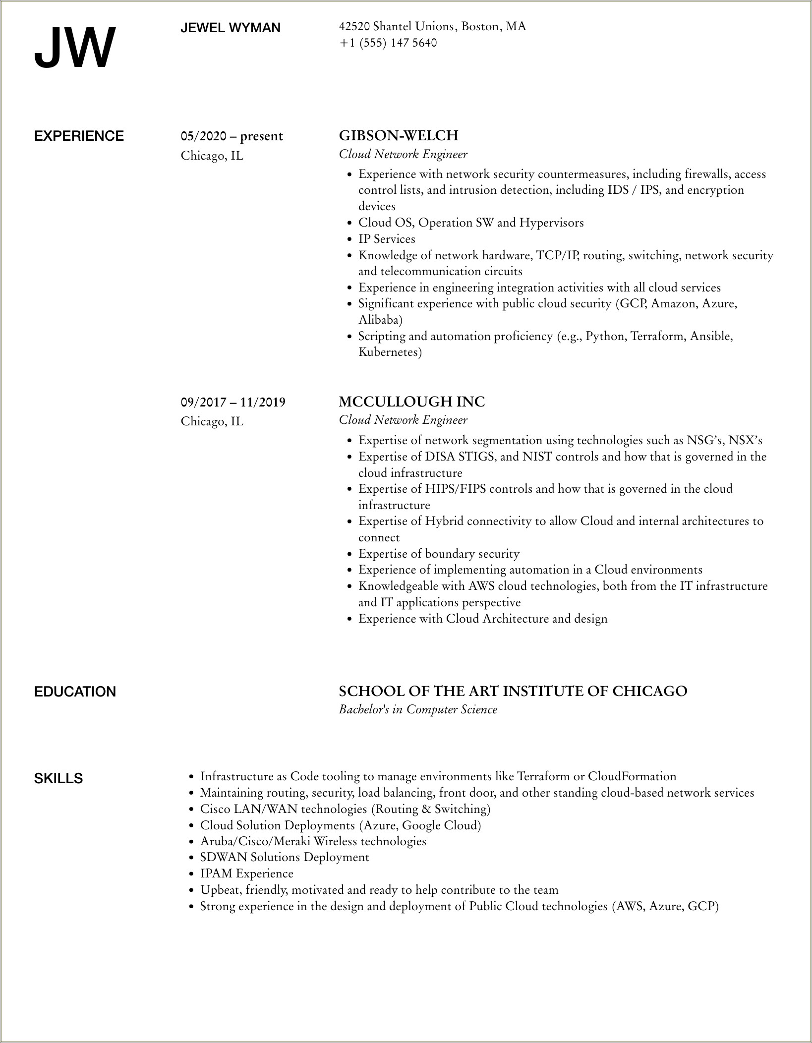 Network Engineer With Brocade Experience Resume
