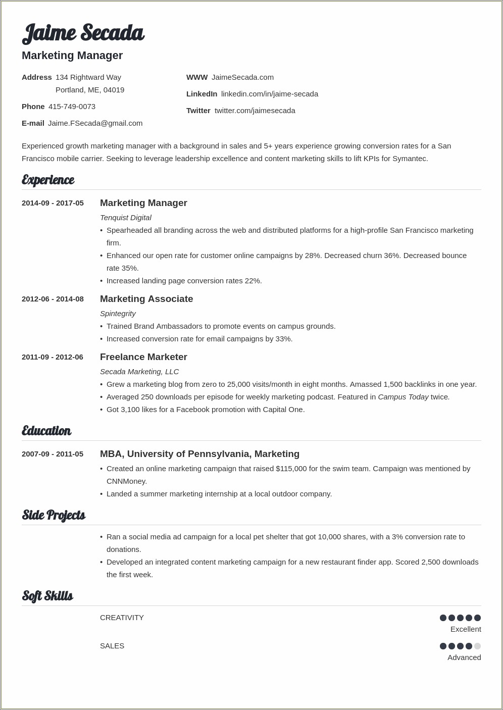 Network Marketing Job Description For Resume