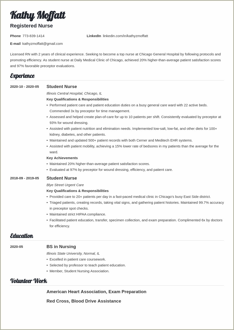 New Entry Level Rn Resume Examples