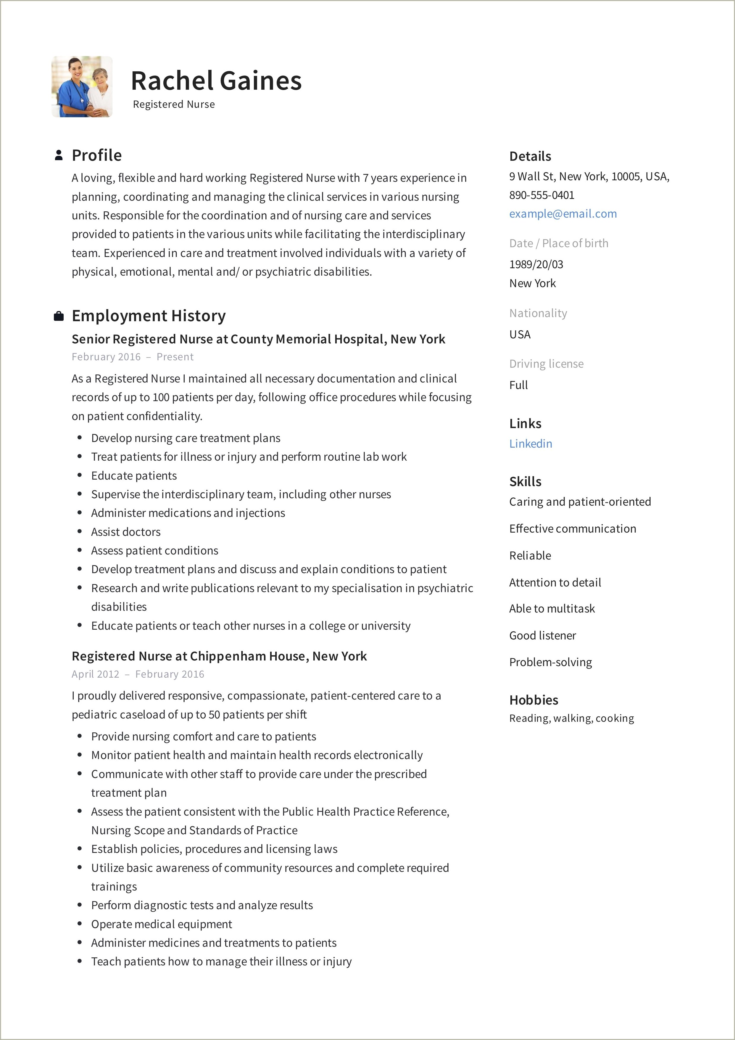 New Nursing Graduate Resume Examples Samples Pdf