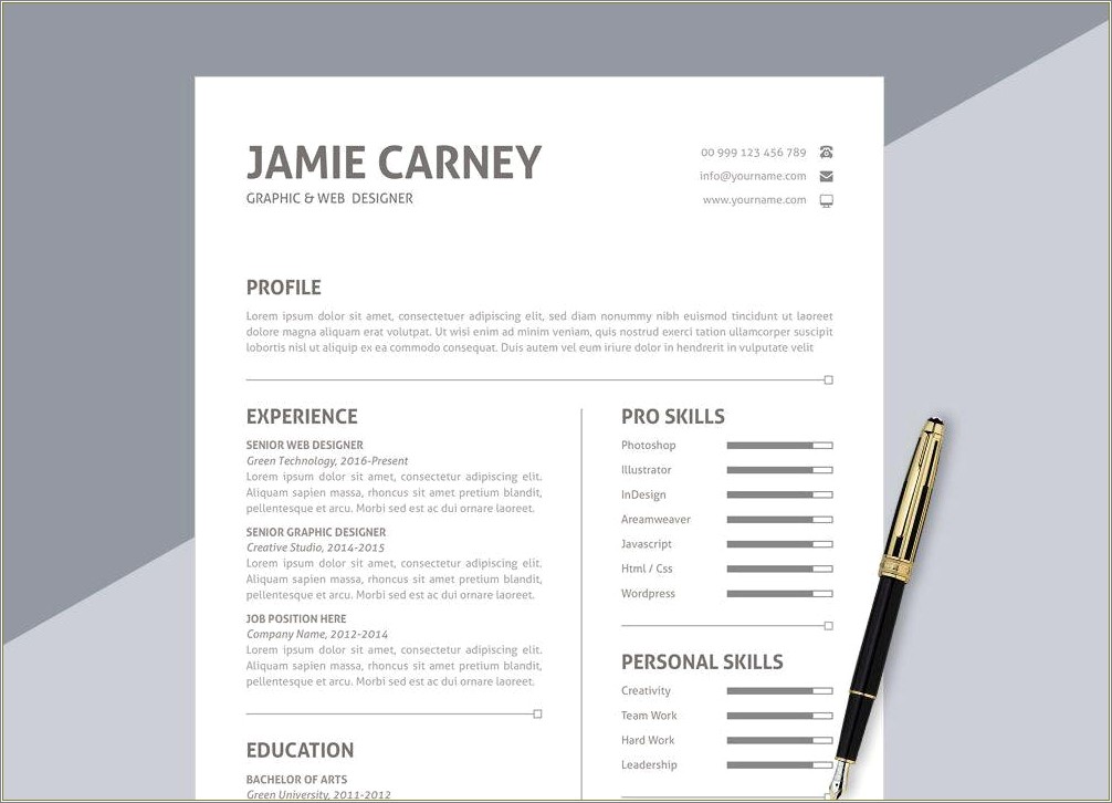 New Resume Format 2012 Free Download